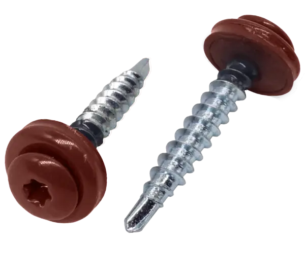 Vis autoperceuses à embout Torx rouges avec rondelle d'étanchéité
