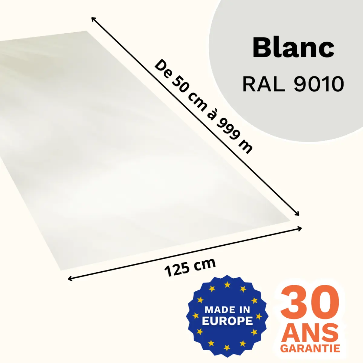 Tôle plane Blanc Brillant