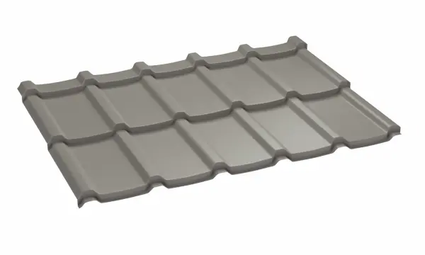 Panneau de toiture imitation tuiles Allano Aluminium Gris Brillant