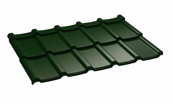 Panneau de toiture imitation tuiles Allano Vert Oxyde Mat - 1