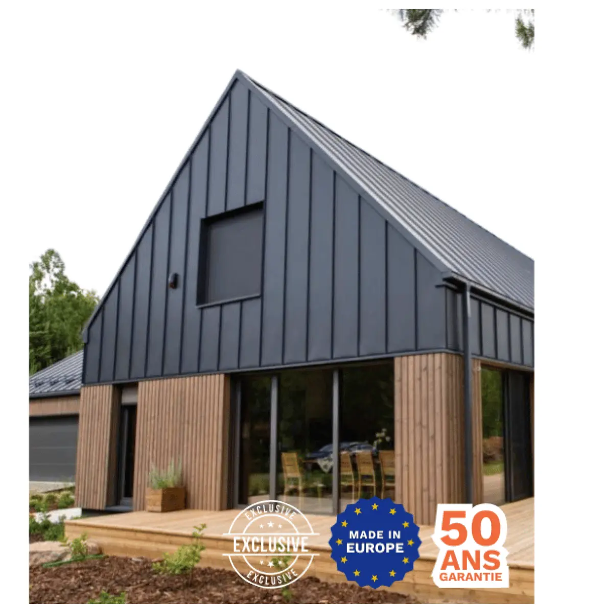 Bardage joint debout