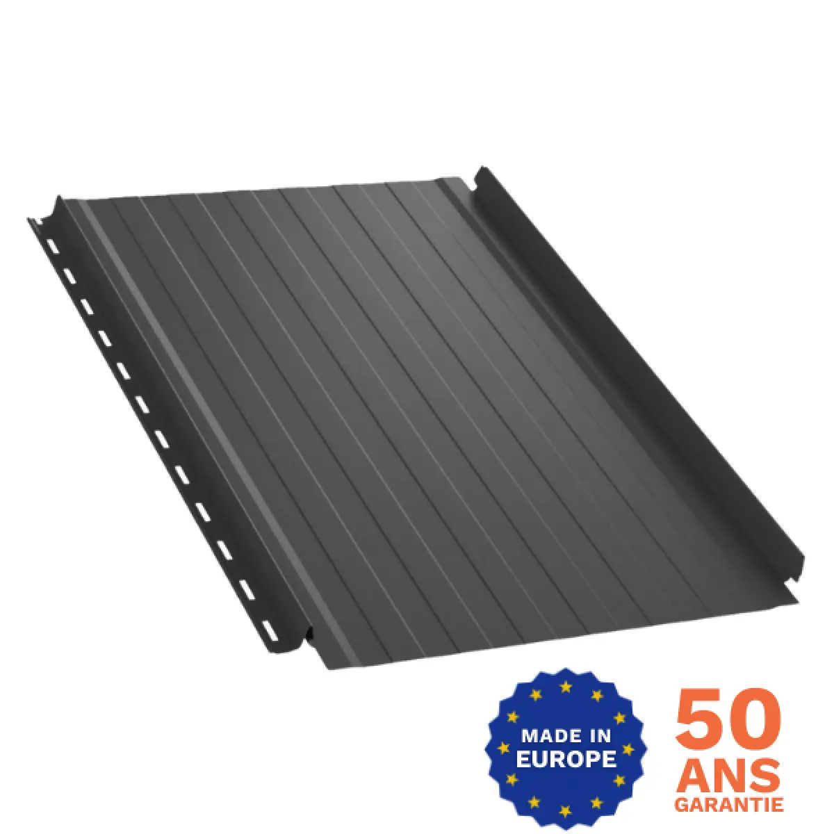Tôle joint debout ondulée Graphite Mat