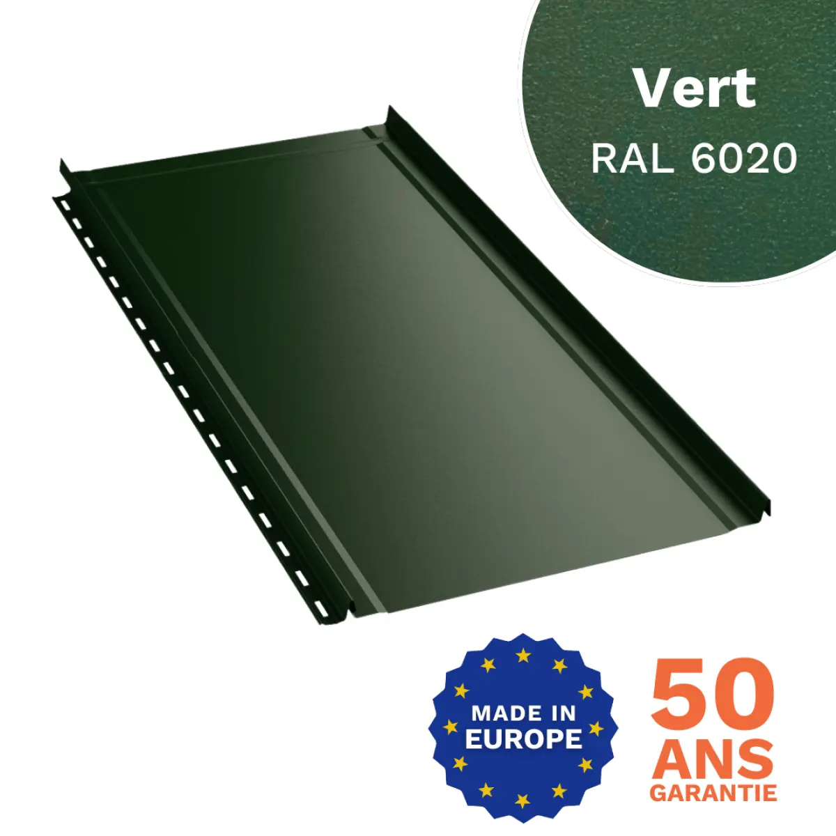 Tôle modulaire joint debout Vert Mat