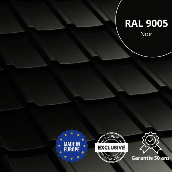 Tôle imitation tuile Allano Noir Mat