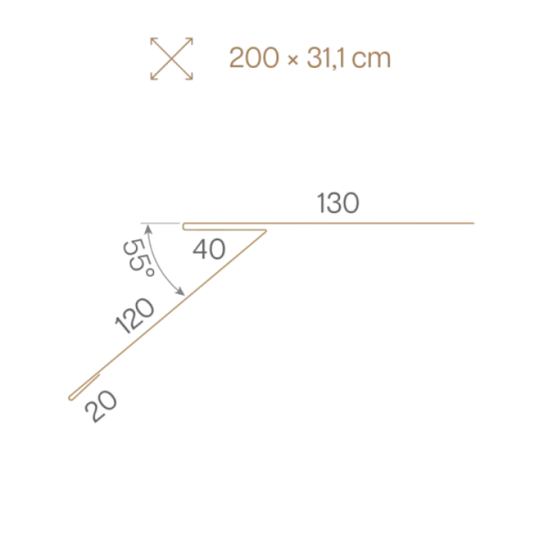Tôle de gouttière pour joint debout