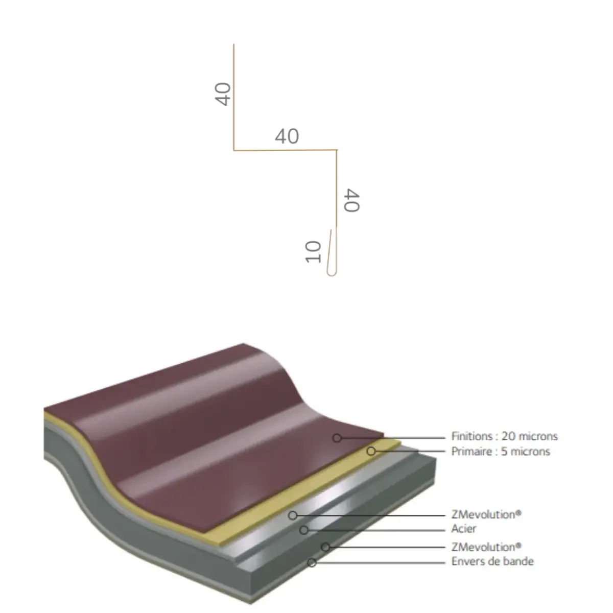 Bavette de rejet d'eau Gris Graphite Mat - modèle large