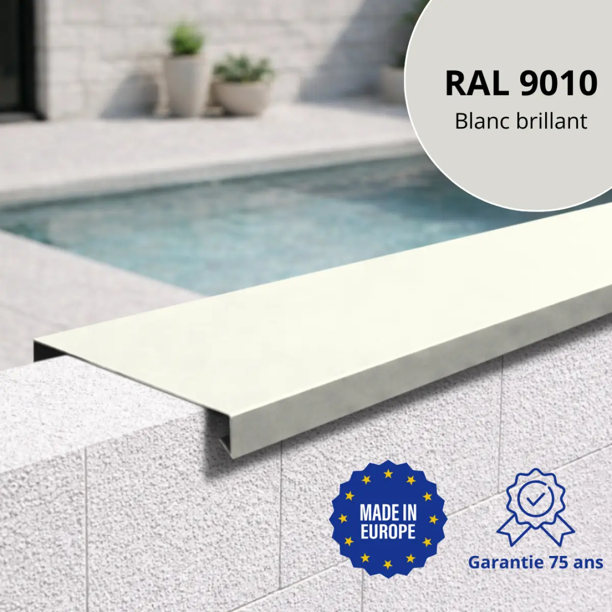 Couvertine Aluminium Blanc Brillant