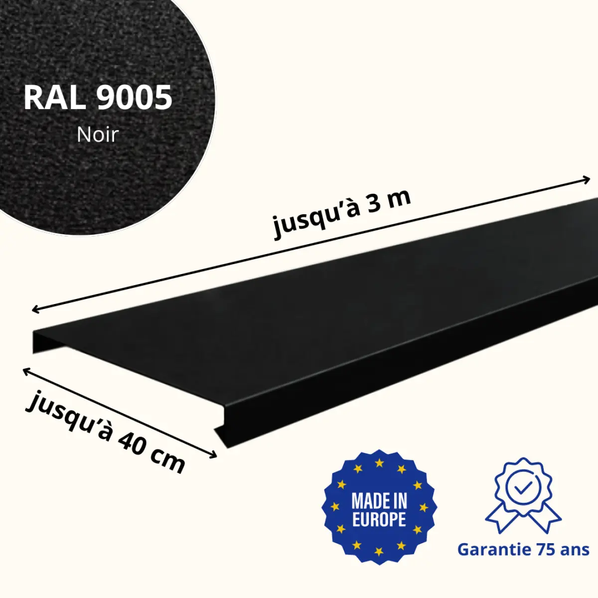 Couvertine Aluminium Noir Mat