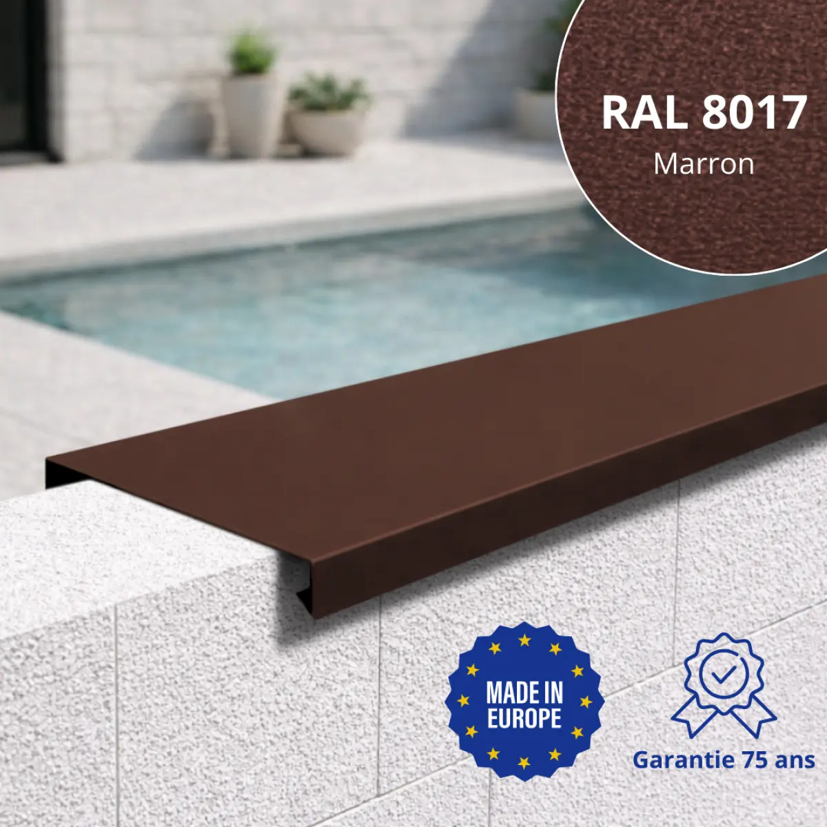 Couvertine Aluminium Marron Mat
