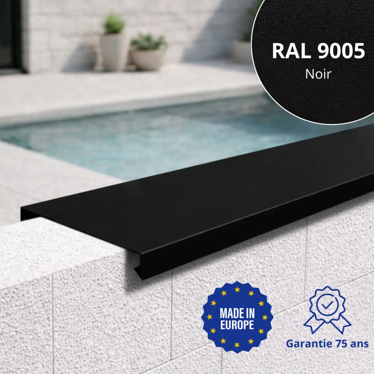 Couvertine Aluminium Noir mat