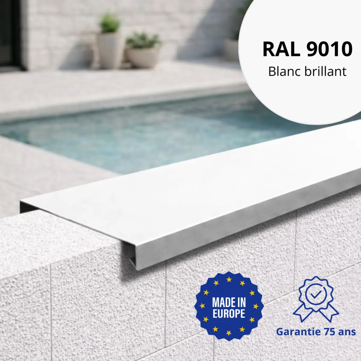 Couvertine Aluminium Blanc brillant