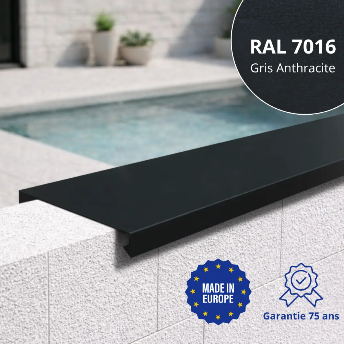Couvertine Aluminium Gris Anthracite mat