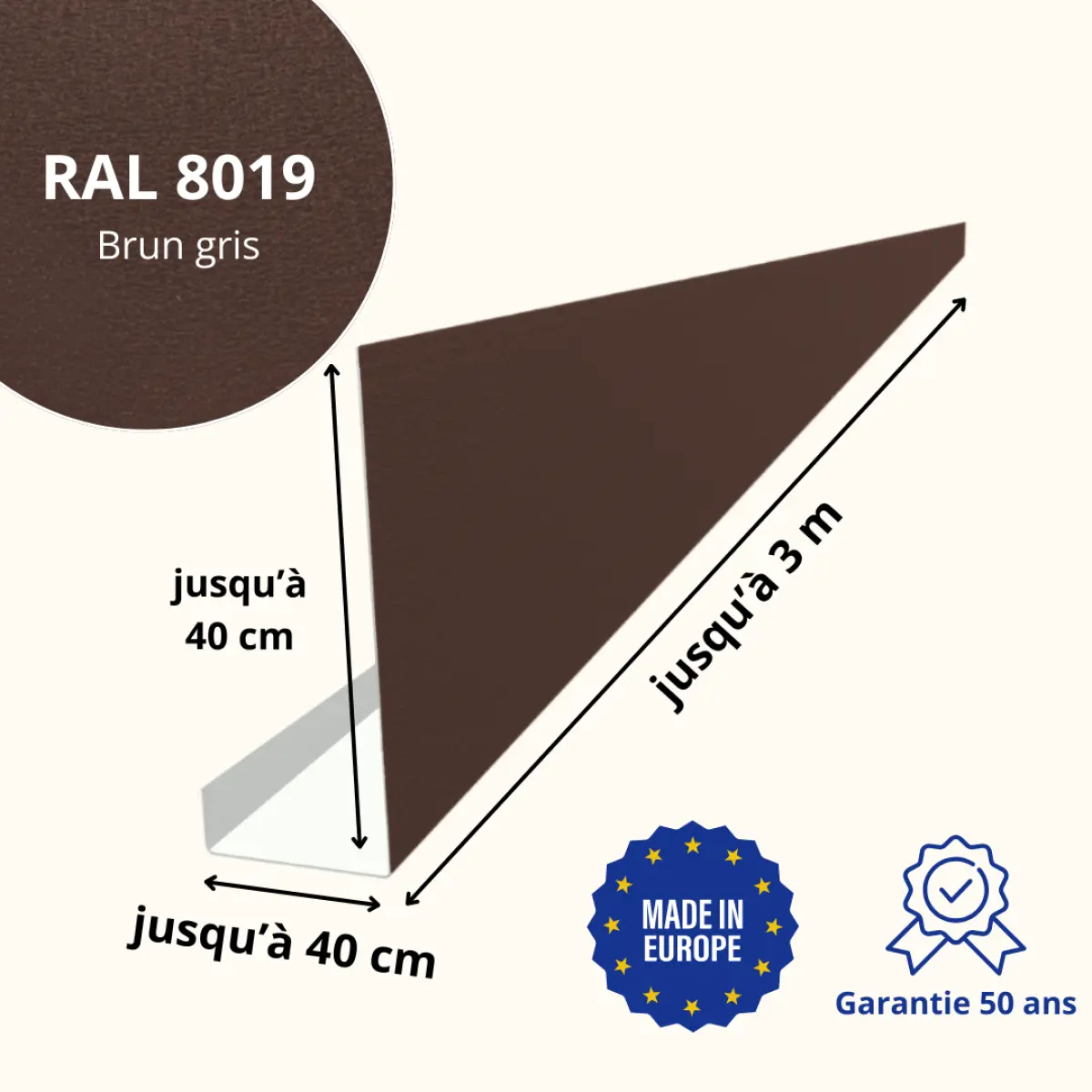 Habillage de bandeau Brun Gris Mat