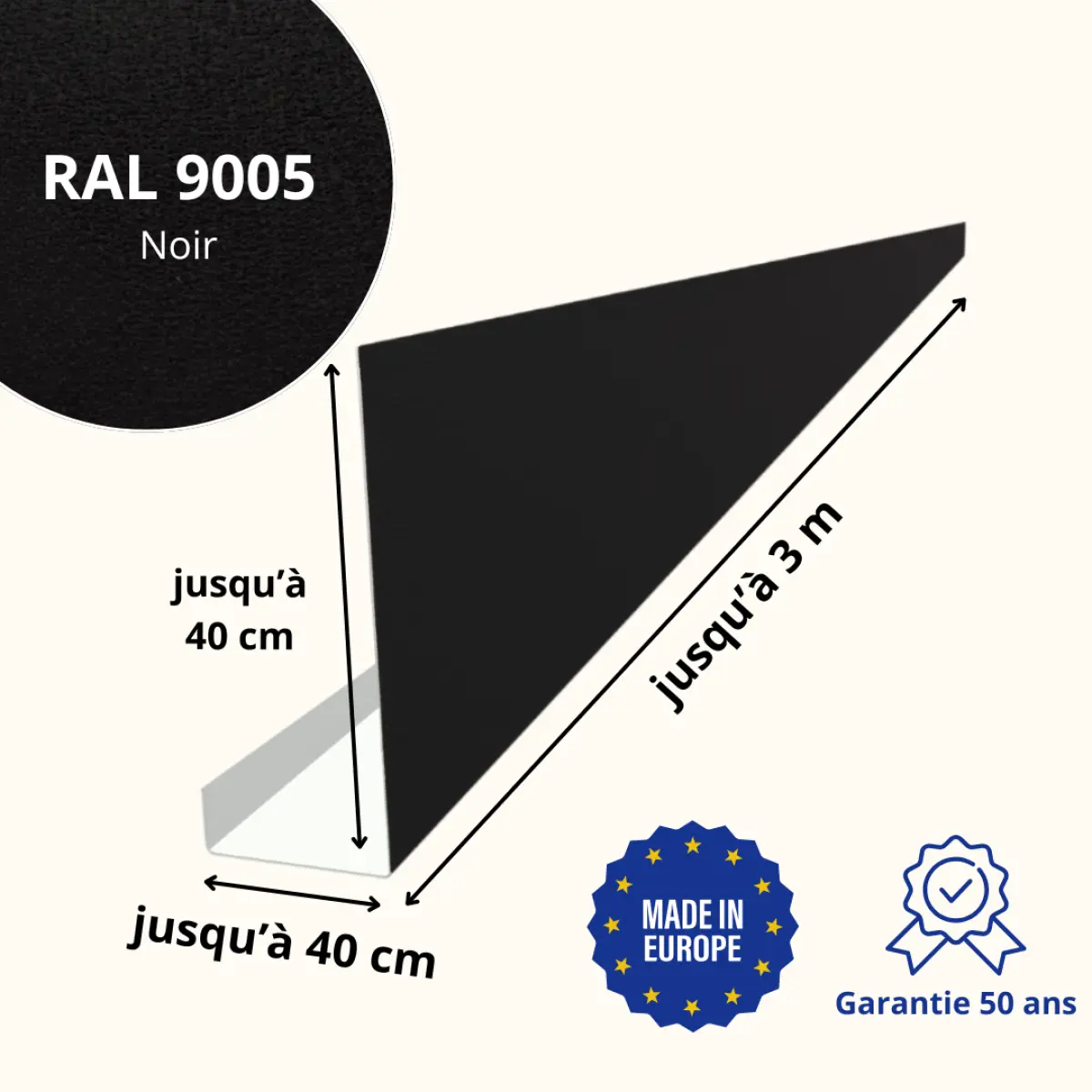 Habillage de bandeau Noir Mat