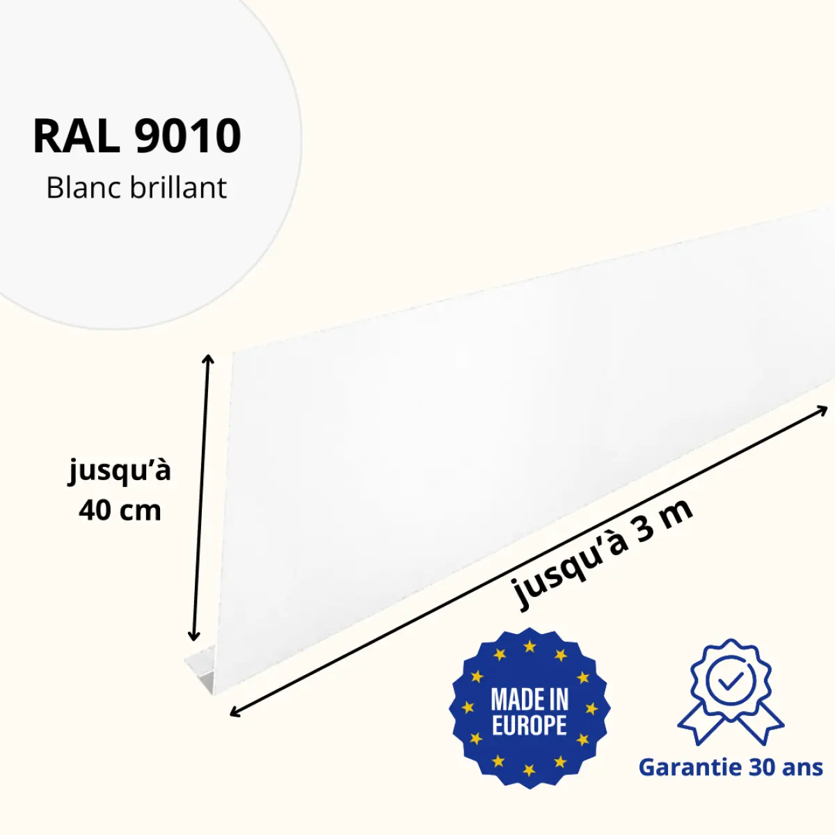 Habillage de gouttière Blanc Brillant