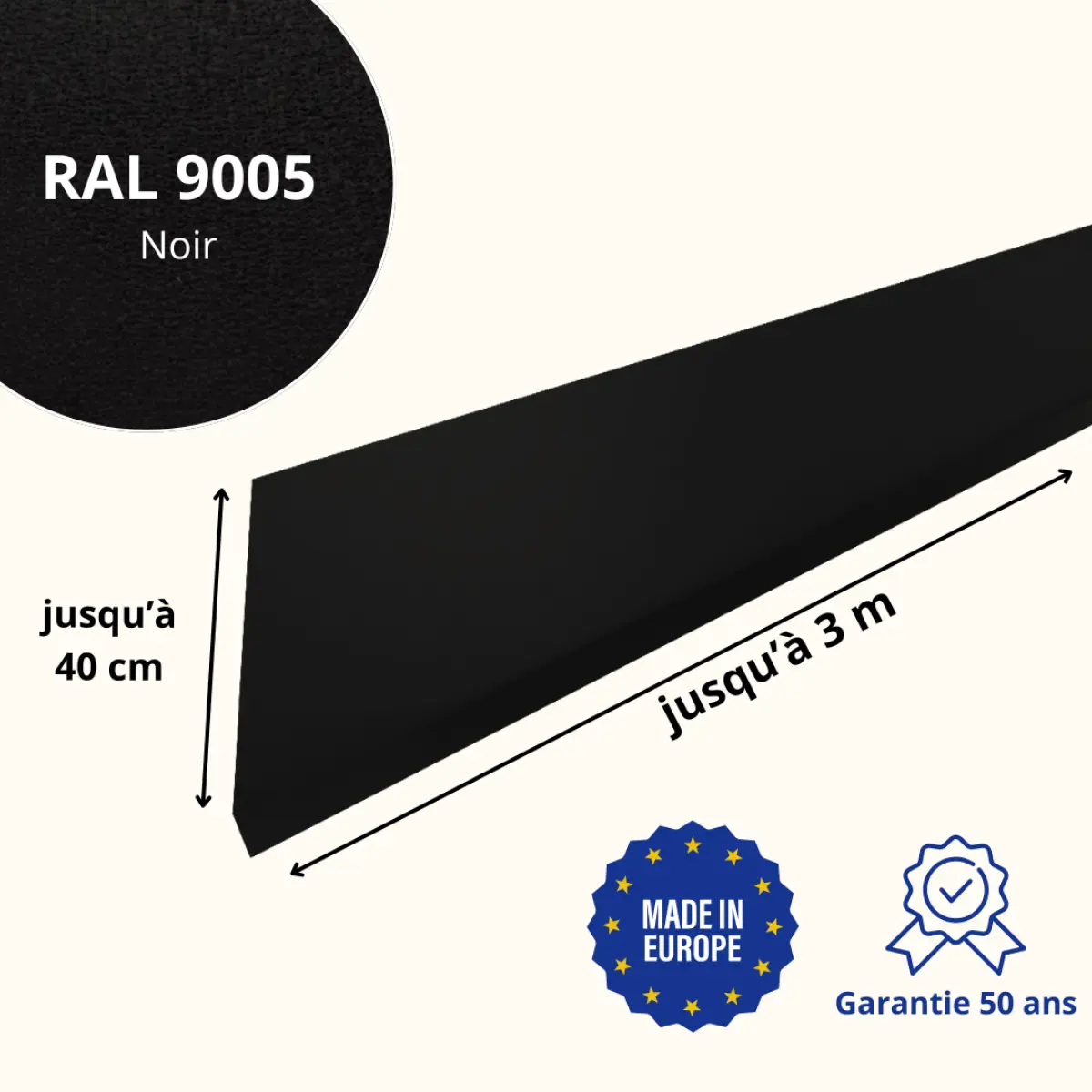 Habillage de rive Noir Mat