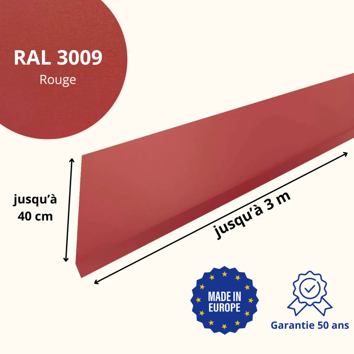 Habillage de rive Rouge Mat