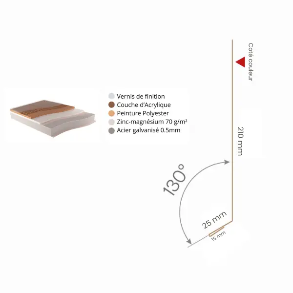 Habillage de rive Chêne Clair 3D - 4