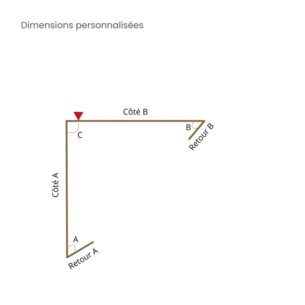 Cornière d'angle sur mesure Gris Anthracite mat