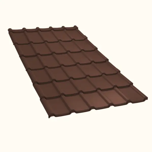 Tôle imitation tuile Allano Marron Mat - 3