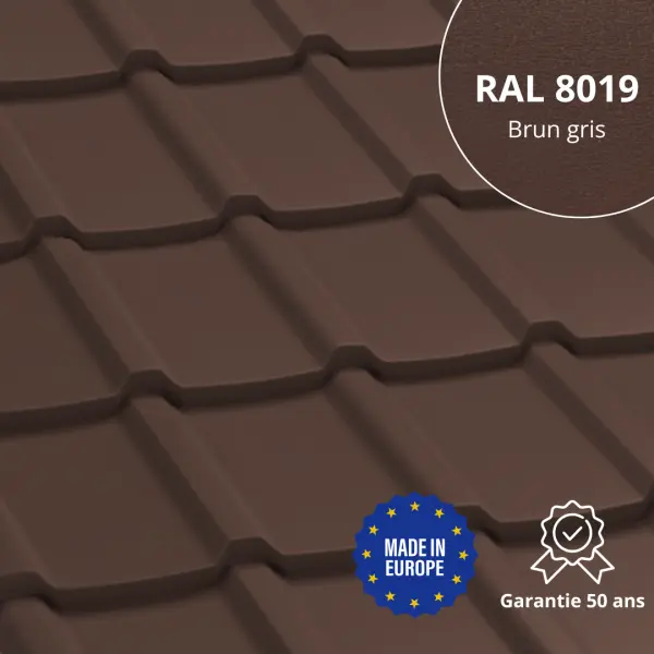 Tôle imitation tuile Allano Brun Gris Mat