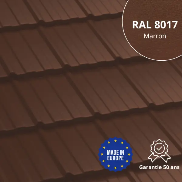 Tôle imitation tuile Horizon Marron Mat