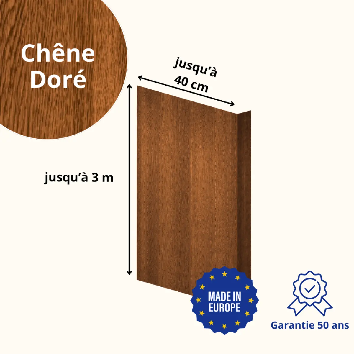 Habillage de tableau Chêne Doré 3D