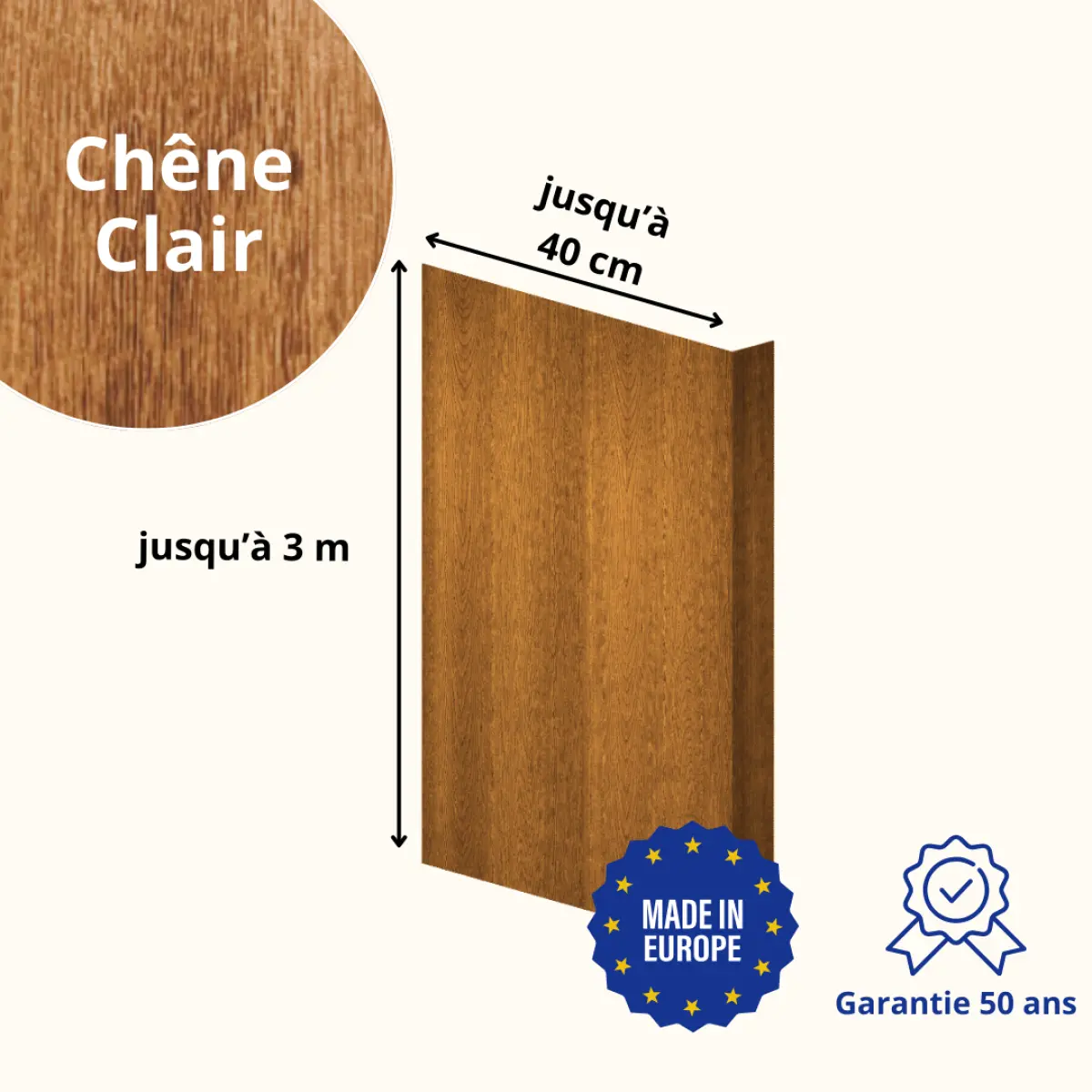 Habillage de tableau Chêne Clair 3D