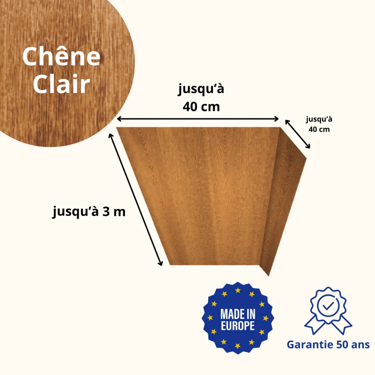 Habillage de linteau Chêne Clair 3D