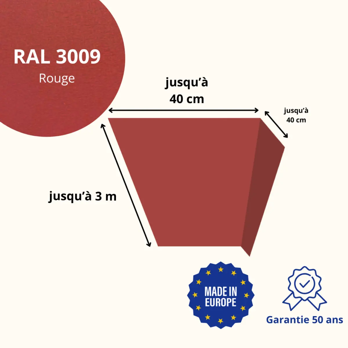 Habillage de linteau rouge Mat