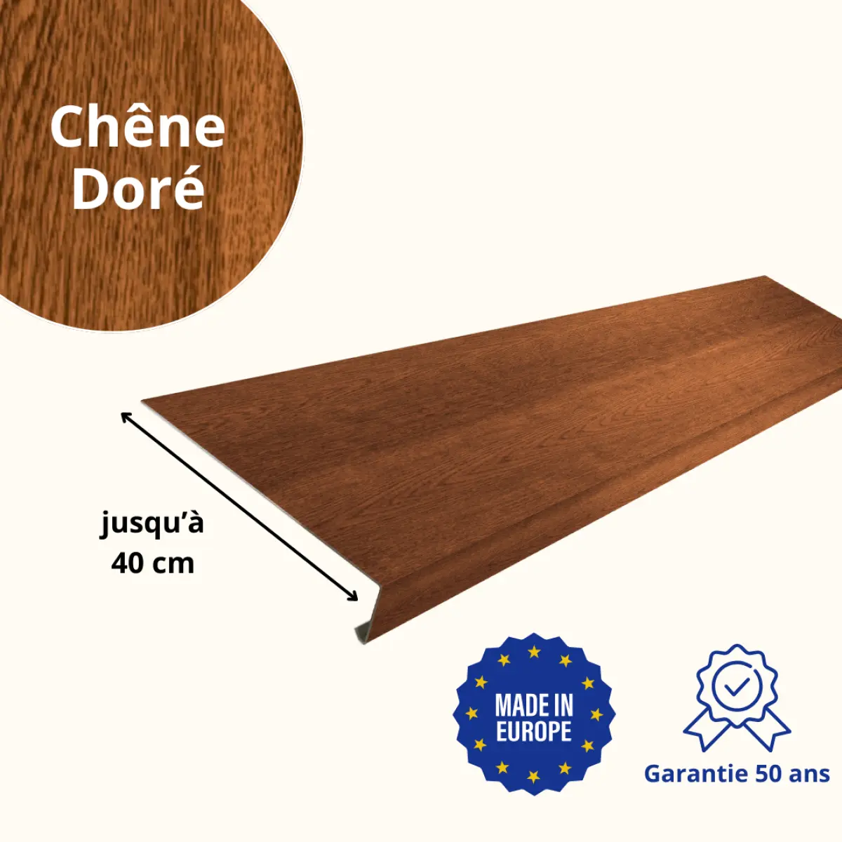 Appui de fenêtre Chêne Doré 3D