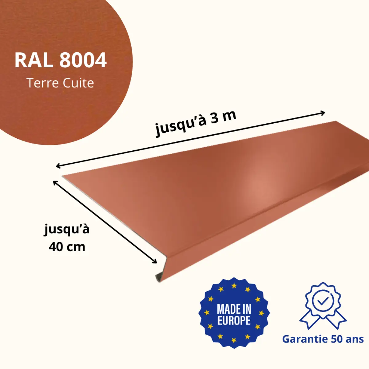 Appui de fenêtre Terre Cuite mat