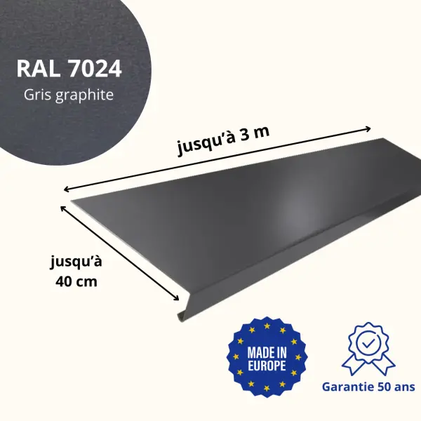 Appui de fenêtre Gris Graphite mat - 2