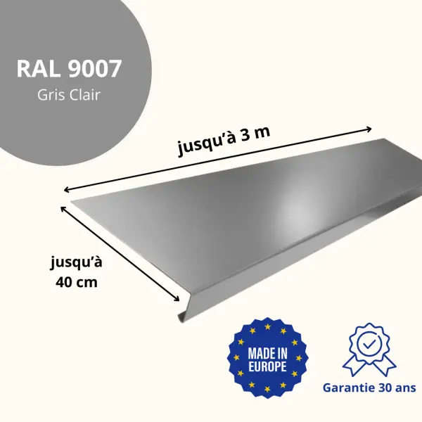 Appui de fenêtre Gris Clair brillant - 2