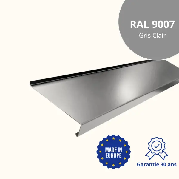 Appui de fenêtre avec rebord Gris Clair Brillant