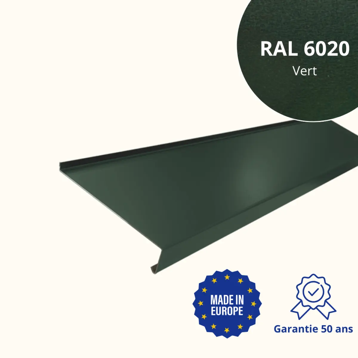 Appui de fenêtre avec rebord Vert Mat