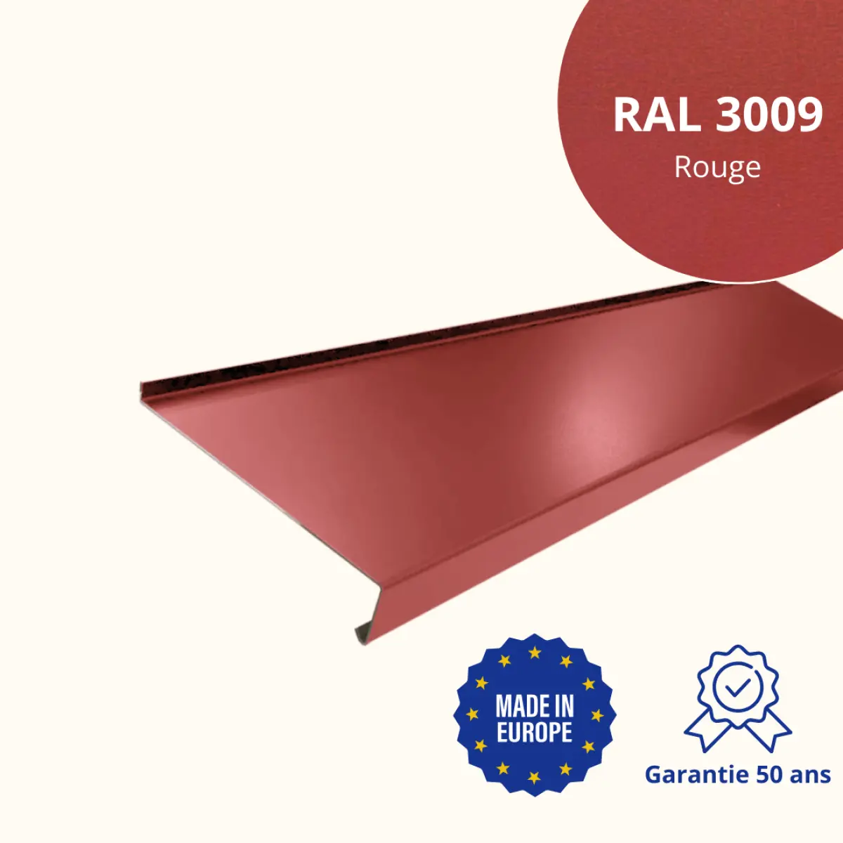 Appui de fenêtre avec rebord Rouge Mat