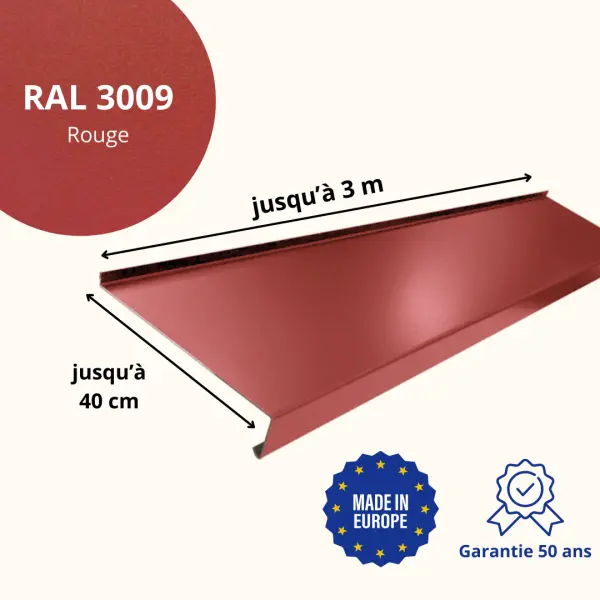 Appui de fenêtre avec rebord Rouge Mat - 2