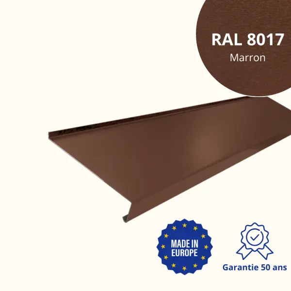 Appui de fenêtre avec rebord Marron Mat