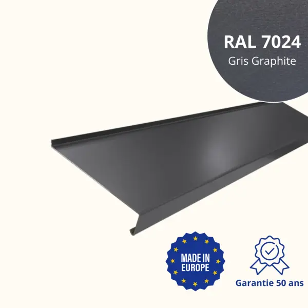 Appui de fenêtre avec rebord Gris Graphite Mat