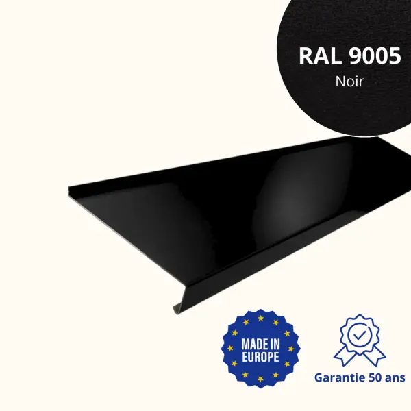 Appui de fenêtre avec rebord Noir Mat