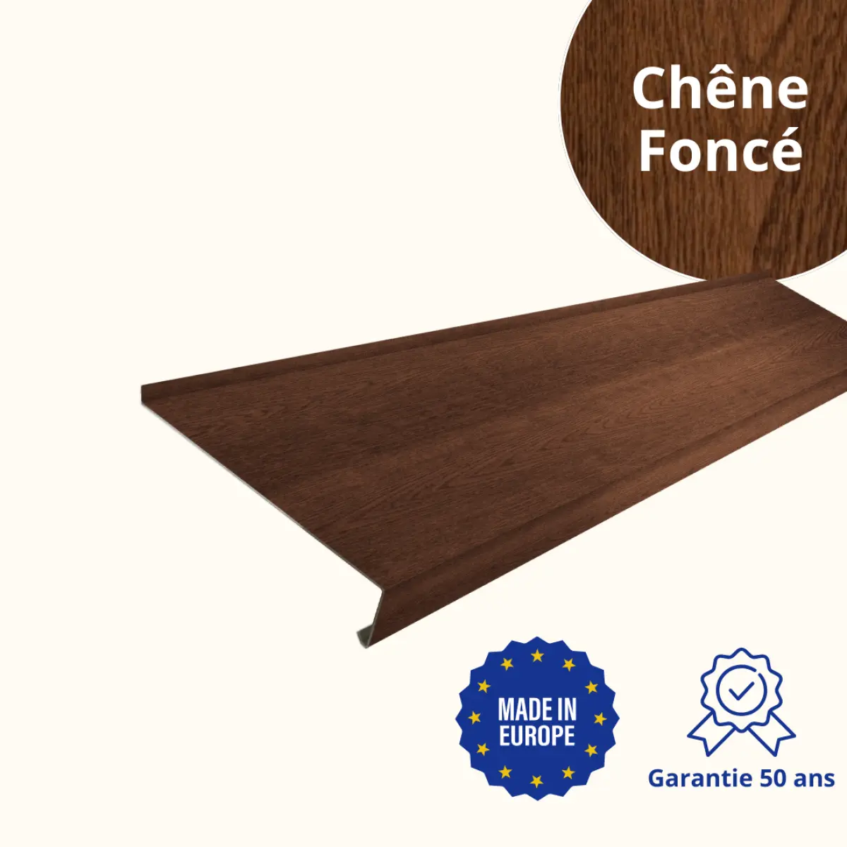 Appui de fenêtre avec rebord Chêne Foncé