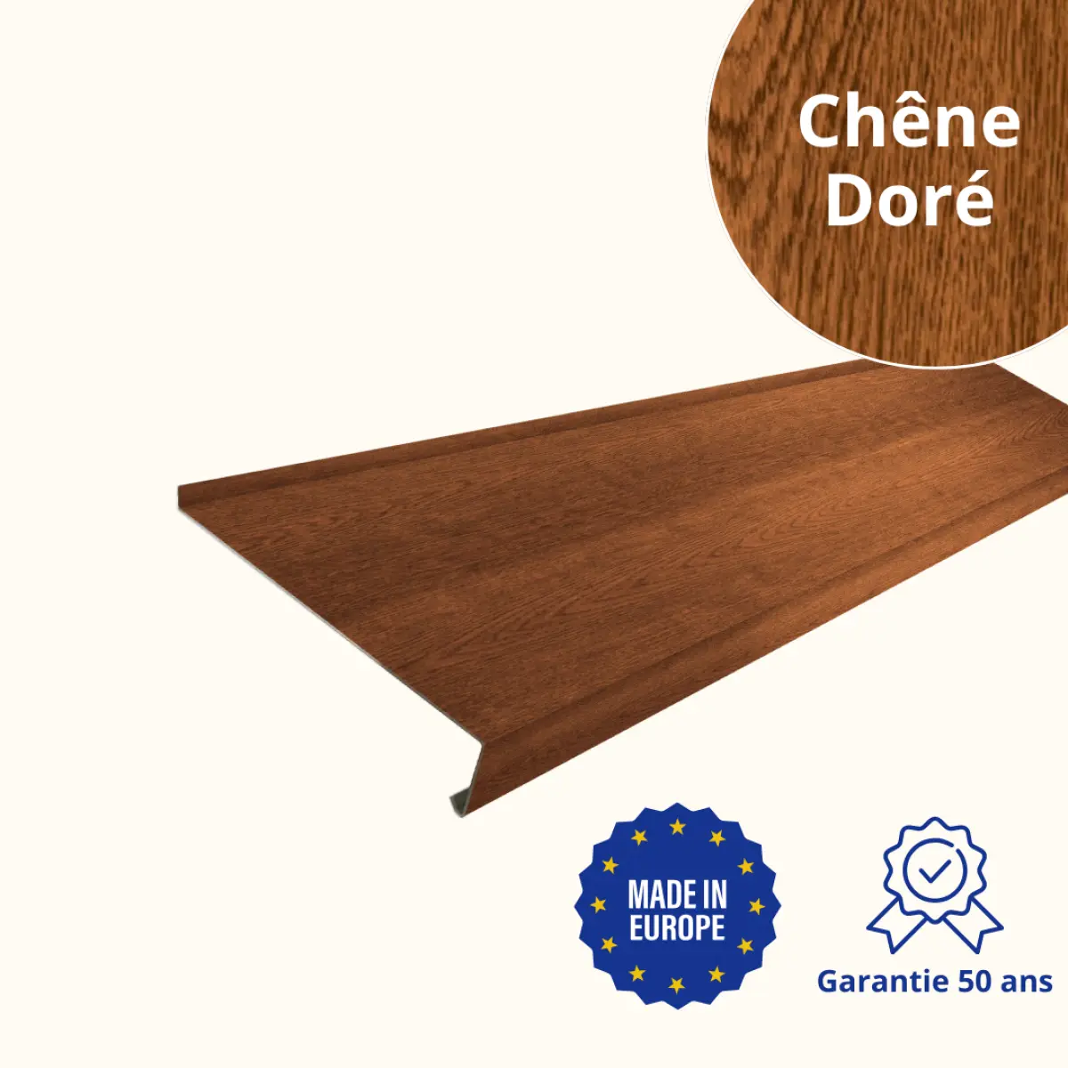 Appui de fenêtre avec rebord Chêne Doré 3D