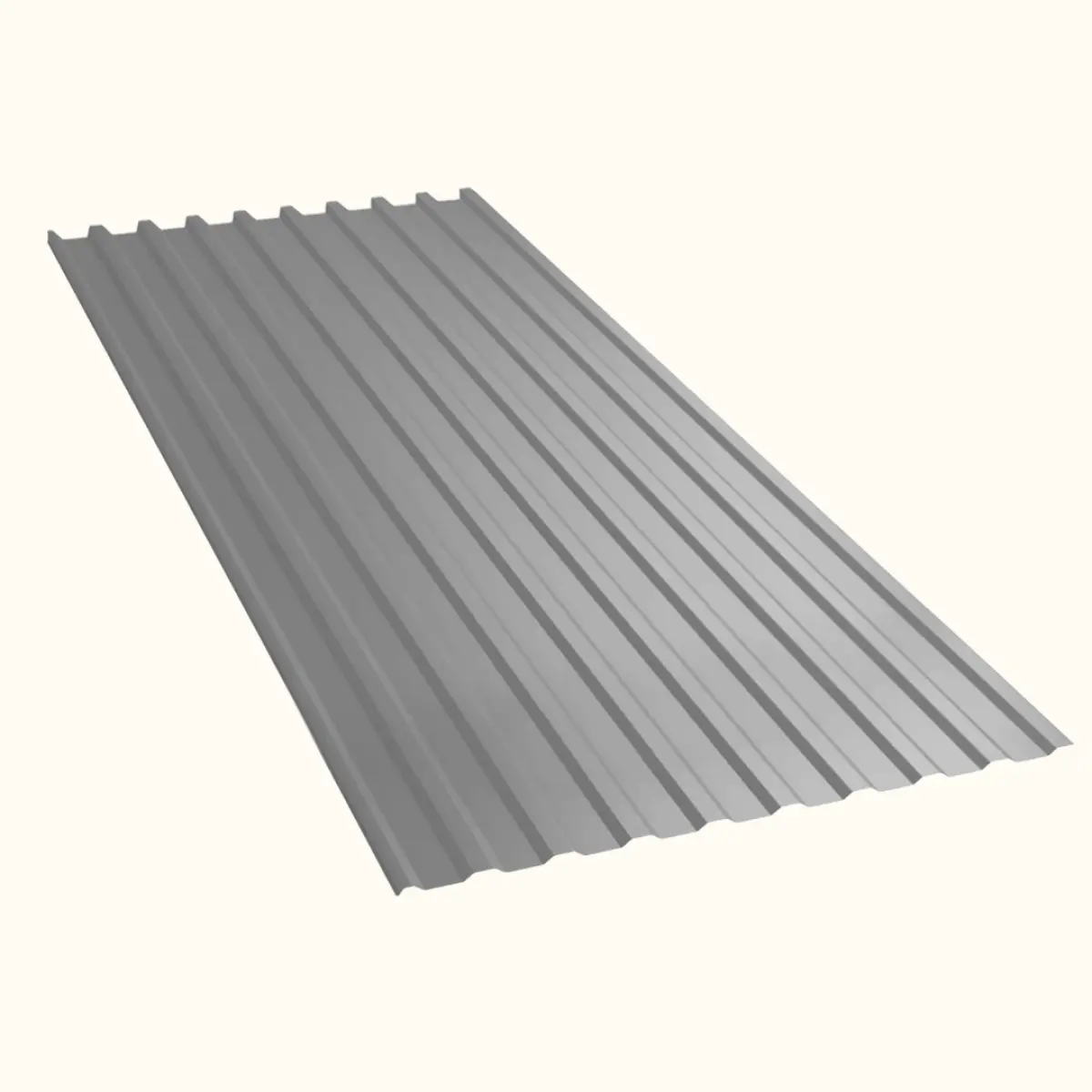 Tôle de toiture bac acier Medio Gris Clair brillant