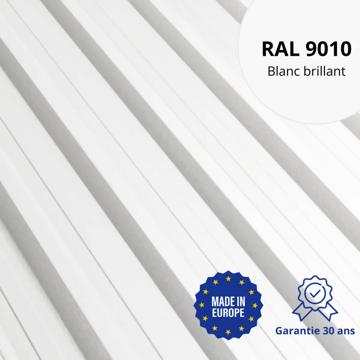 Tôle de toiture bac acier Alto Blanc brillant