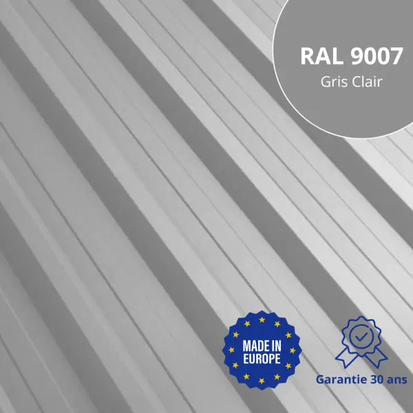 Tôle de toiture bac acier Alto Gris Clair Brillant