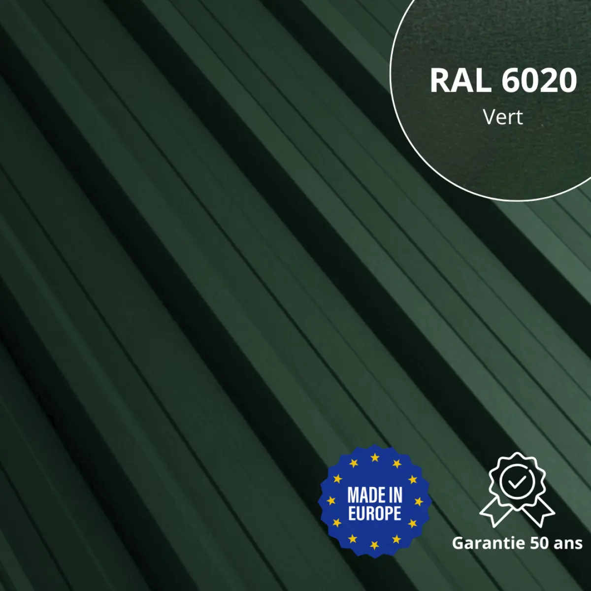 Tôle de toiture bac acier Alto Vert mat