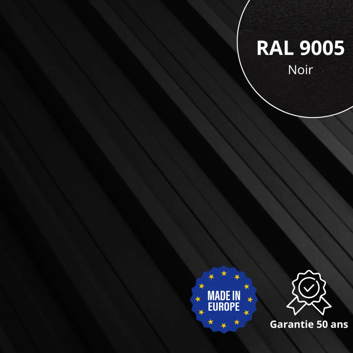 Tôle de toiture bac acier Alto Noir mat