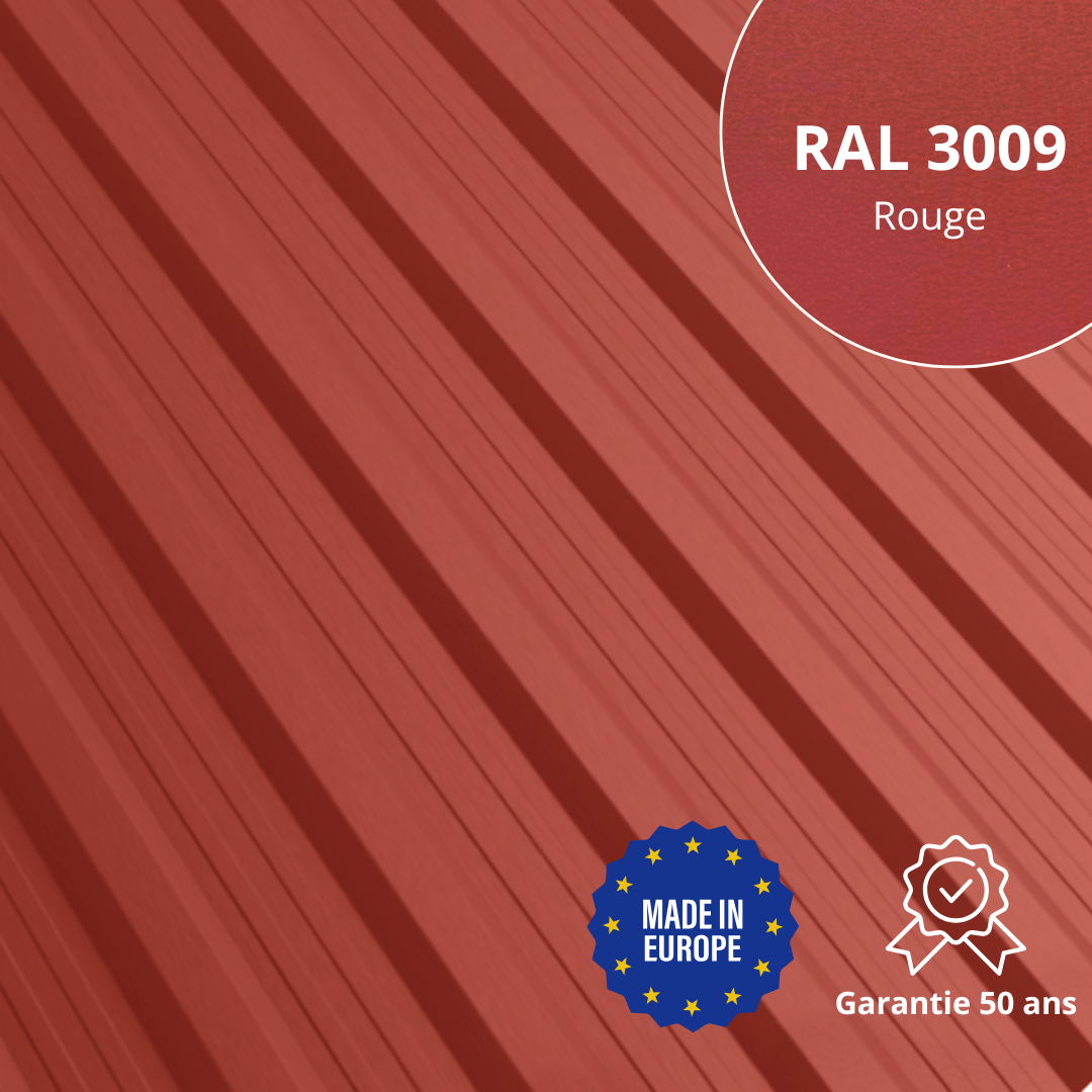 Tôle de toiture bac acier Vigo Rouge mat | VPV Direct