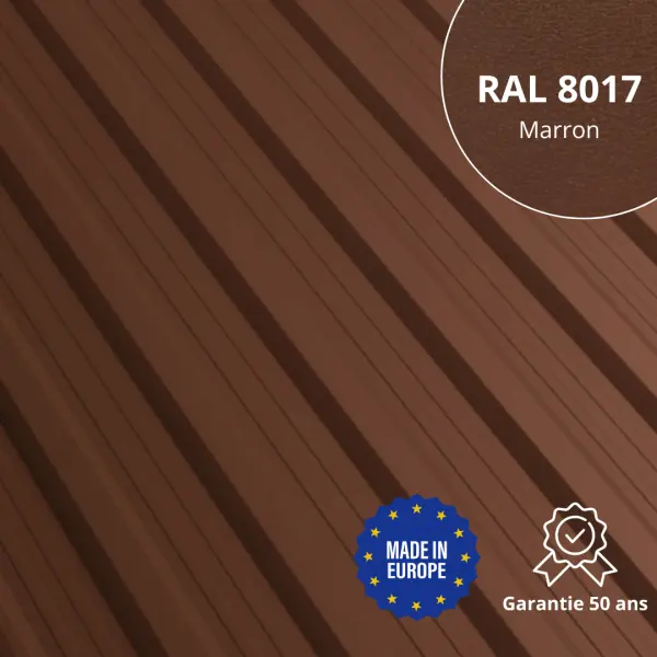 Tôle de toiture bac acier Vigo Marron Mat